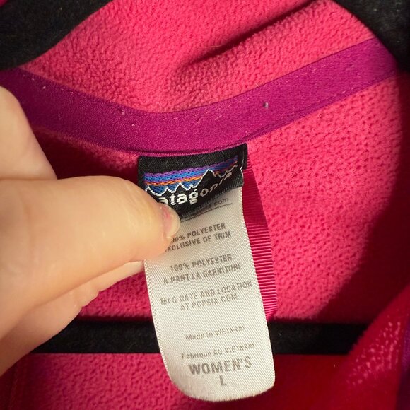 Patagonia Women's Pink Micro D Zip Up Long Sleeve Jacket - Size L Large‎ - Picture 5 of 5